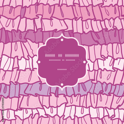 Vector pink ruffle fabric stripes frame seamless pattern