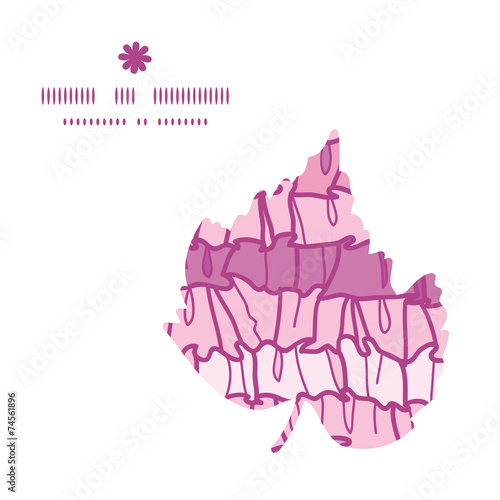 Vector pink ruffle fabric stripes leaf silhouette pattern frame