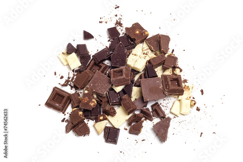 Broken chocolate assortment photo