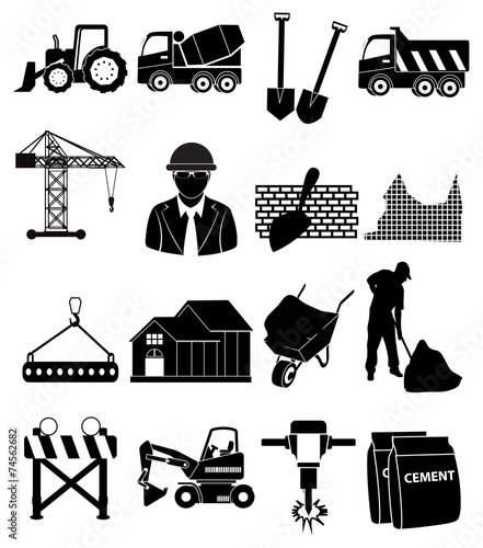 Construction icons set
