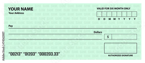 Bank check template