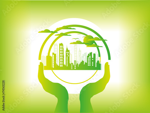 Green city background