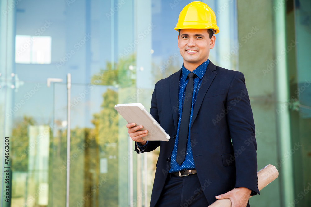 Young engineer at a work site Young engineer at a work site