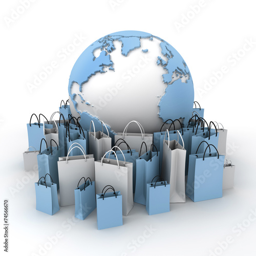 International shopping, blu...