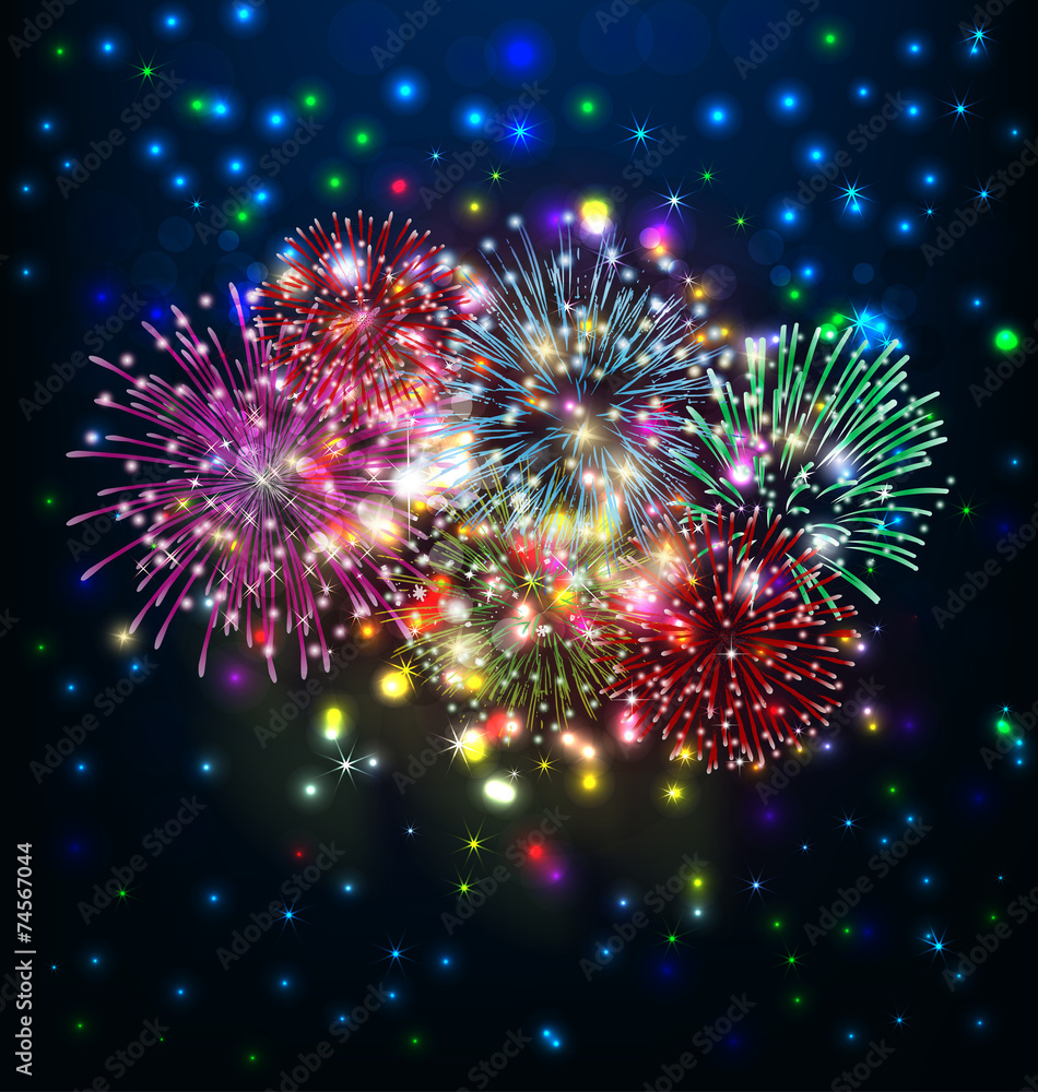 Naklejka premium happy new year with firework