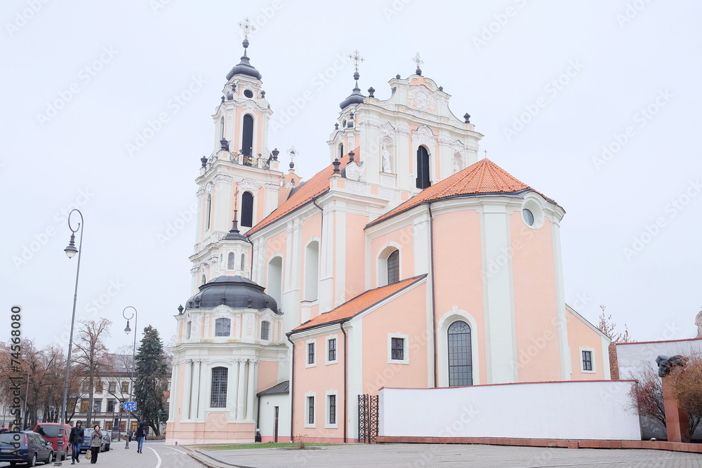 VILNIUS,LITHUANIA, November 17, 2014: view of the Vilnius church