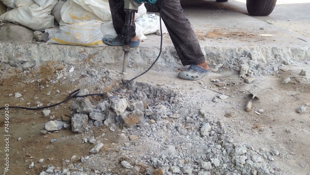 Using Jackhammer On A Rock Using Jackhammer On A Rock