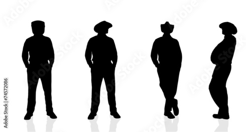 Vector silhouette  of man.