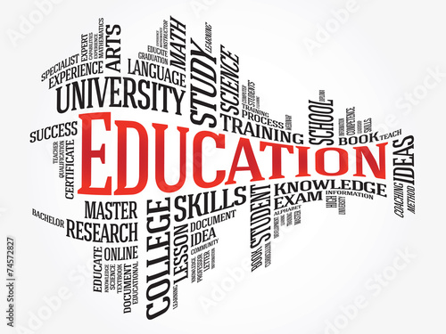 EDUCATION. Wave word business collage, vector background