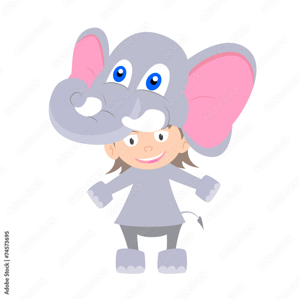 illustration of baby in a elephant fancy dress costume vector illustration of baby in a elephant fancy dress costume vector