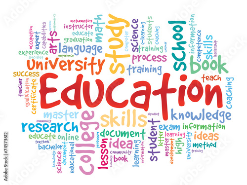 EDUCATION. Colorful sketch word business collage, vector