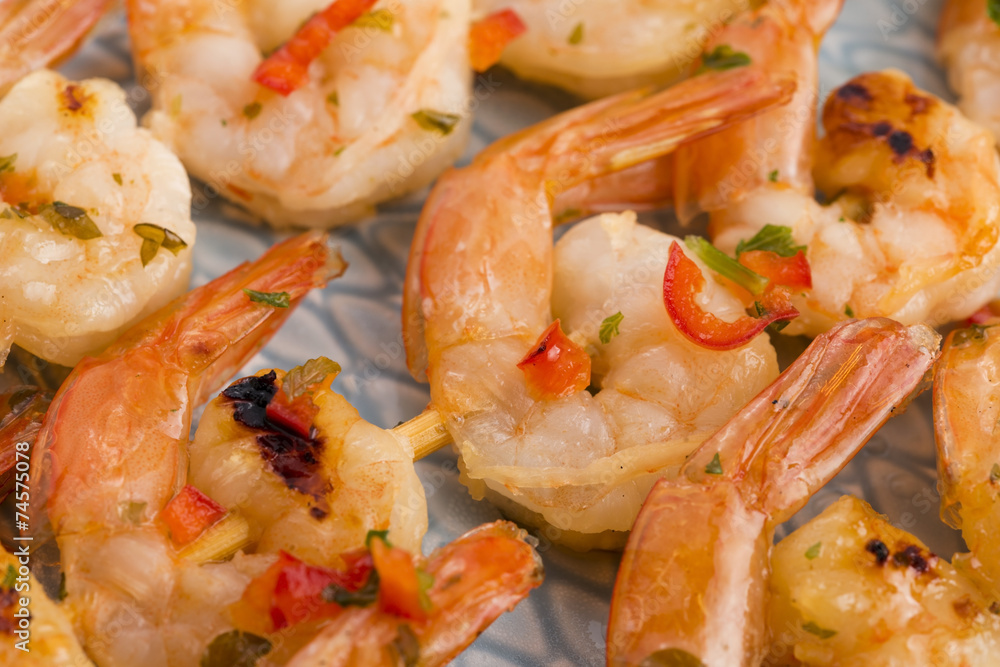 Skewered Tiger Prawns