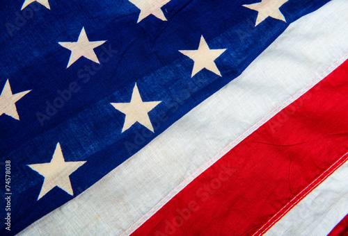 Fototapeta Naklejka Na Ścianę i Meble -  close up on an American flag