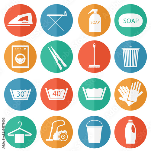 Laundry and cleaning icons