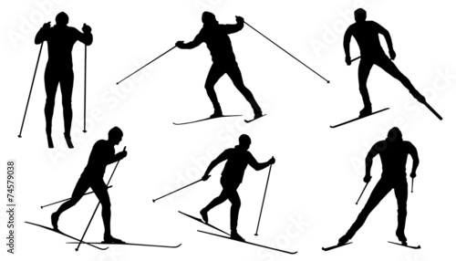 cross country ski silhouettes