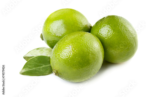 Three ripe fresh limes