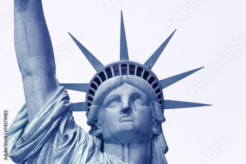 Statue of Liberty NYC in blue