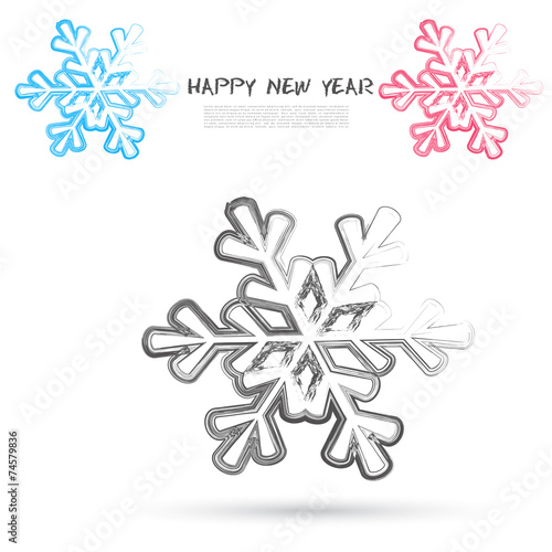 Vector sketch style of snowflakes icons.