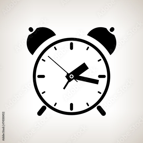 Silhouette alarm clock on a light background