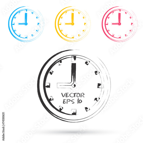 Vector sketch style of clock icons.