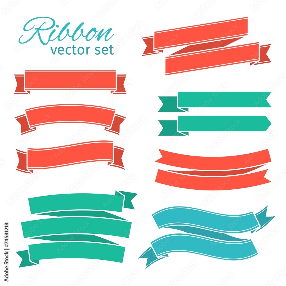 vector set of ribbons vintage style for design