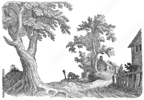 Foto Village illustration