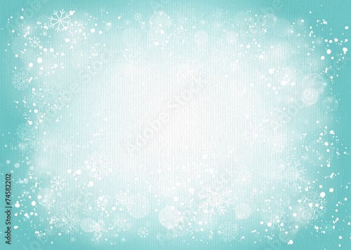 turquoise canvas background with snowflakes