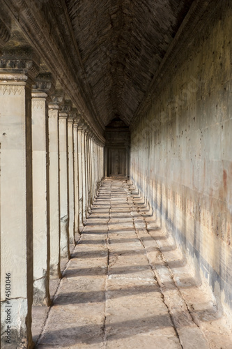 Ancient corridor at Angkor Wat