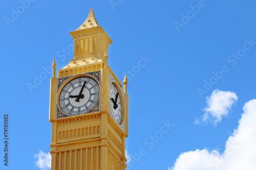 Yellow layout of Big Ben tower