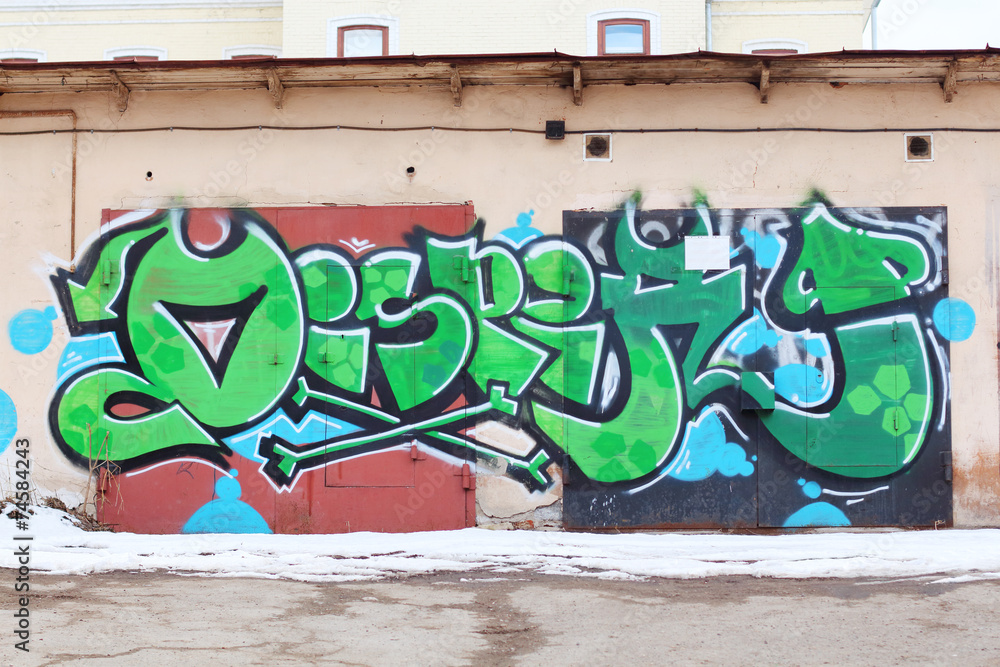 Graffiti on garage