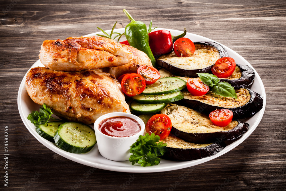 Roast chicken fillet and vegetables Roast chicken fillet and vegetables