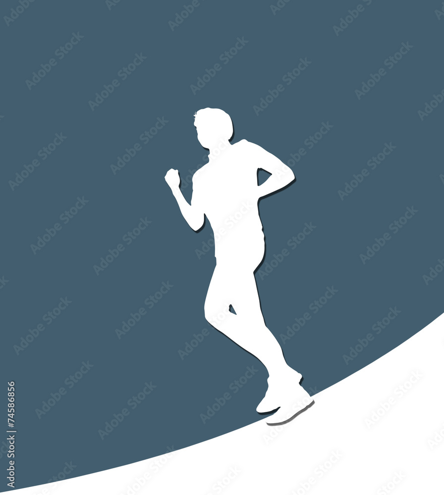 Running Male white paper silhouette