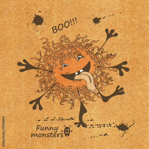 Illustration with funny monster