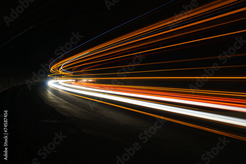 Interesting and abstract lights in orange, red, yellow and white