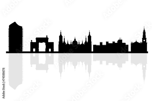 Fotografie, Obraz Zaragoza background in editable vector file