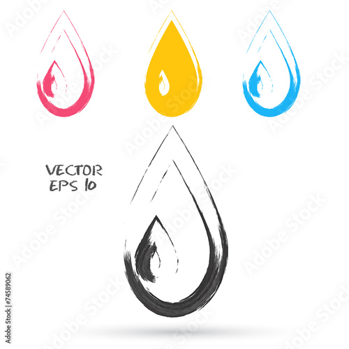 Vector sketch style of drop icons.