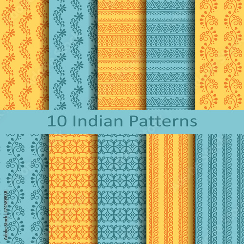 set of ten Indian patterns