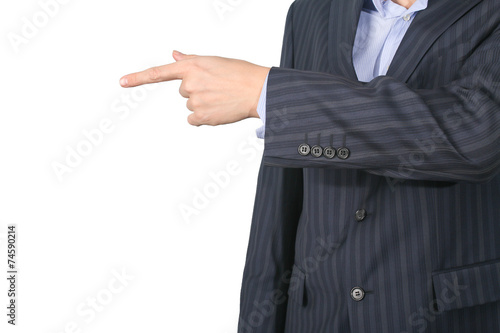business man pointing  his finger