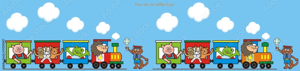 Train, find the ten differences Train, find the ten differences