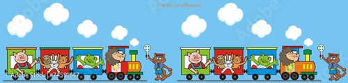Train, find the ten differences