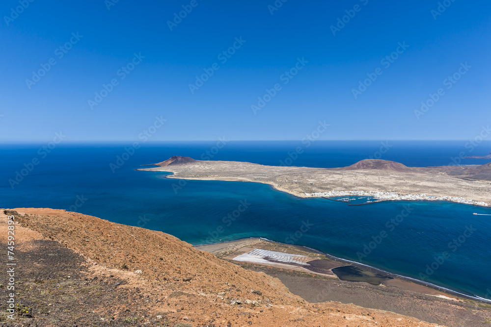 Insel La Graciosa vom Mirador del Rio, Lanzarote