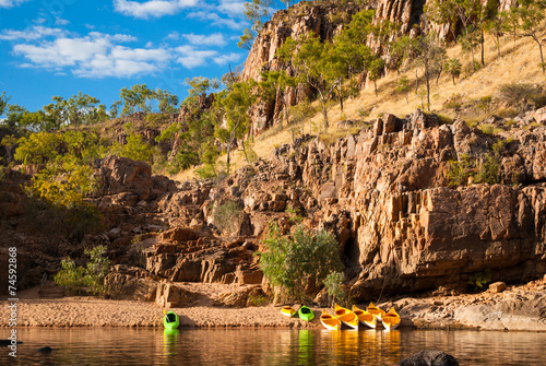 Canoes in Katherine Gorge, Australia photo