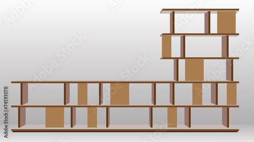 Empty shelf furniture for living room