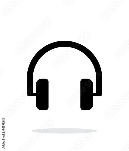 Audio headphones icon on white background.