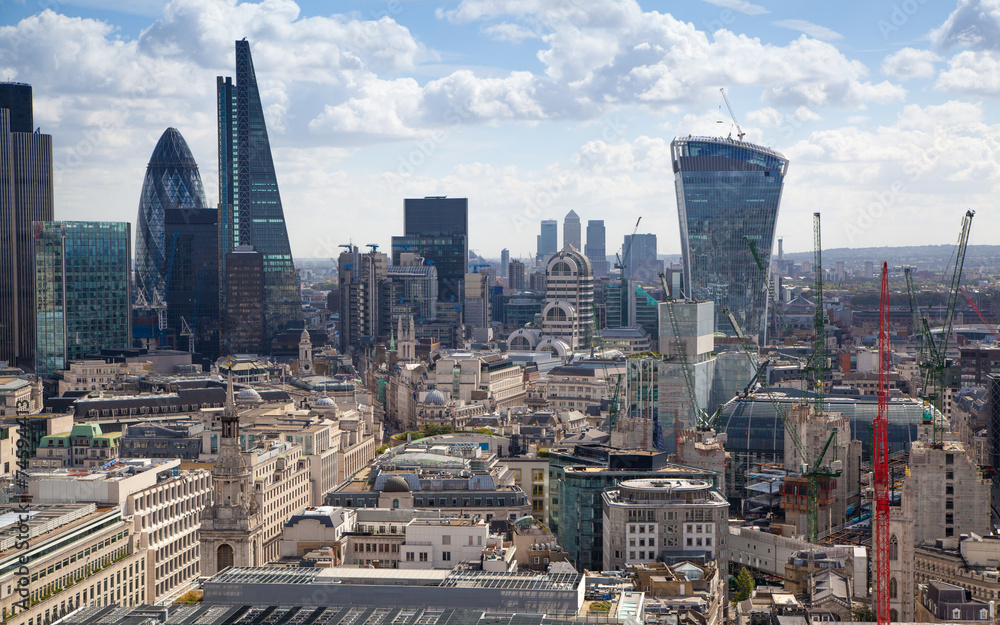 Obraz premium Widok Londynu. Dzielnica biznesowa City of London