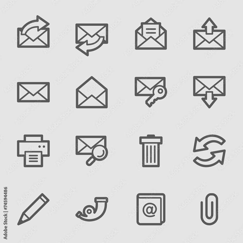 Email web icons set Email web icons set