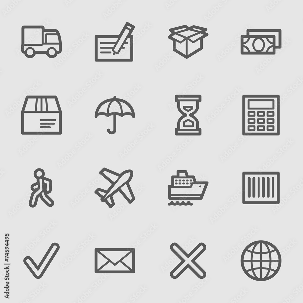 Delivery web icons set