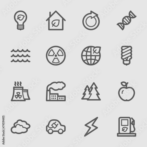 Green ecology web icons set