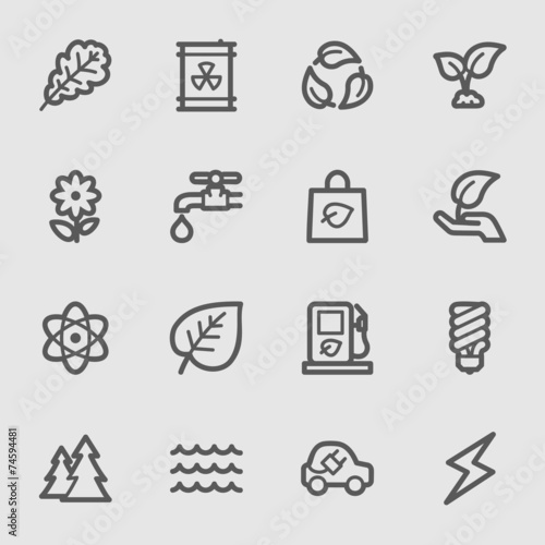 Green ecology web icons set