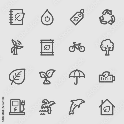 Green ecology web icons set